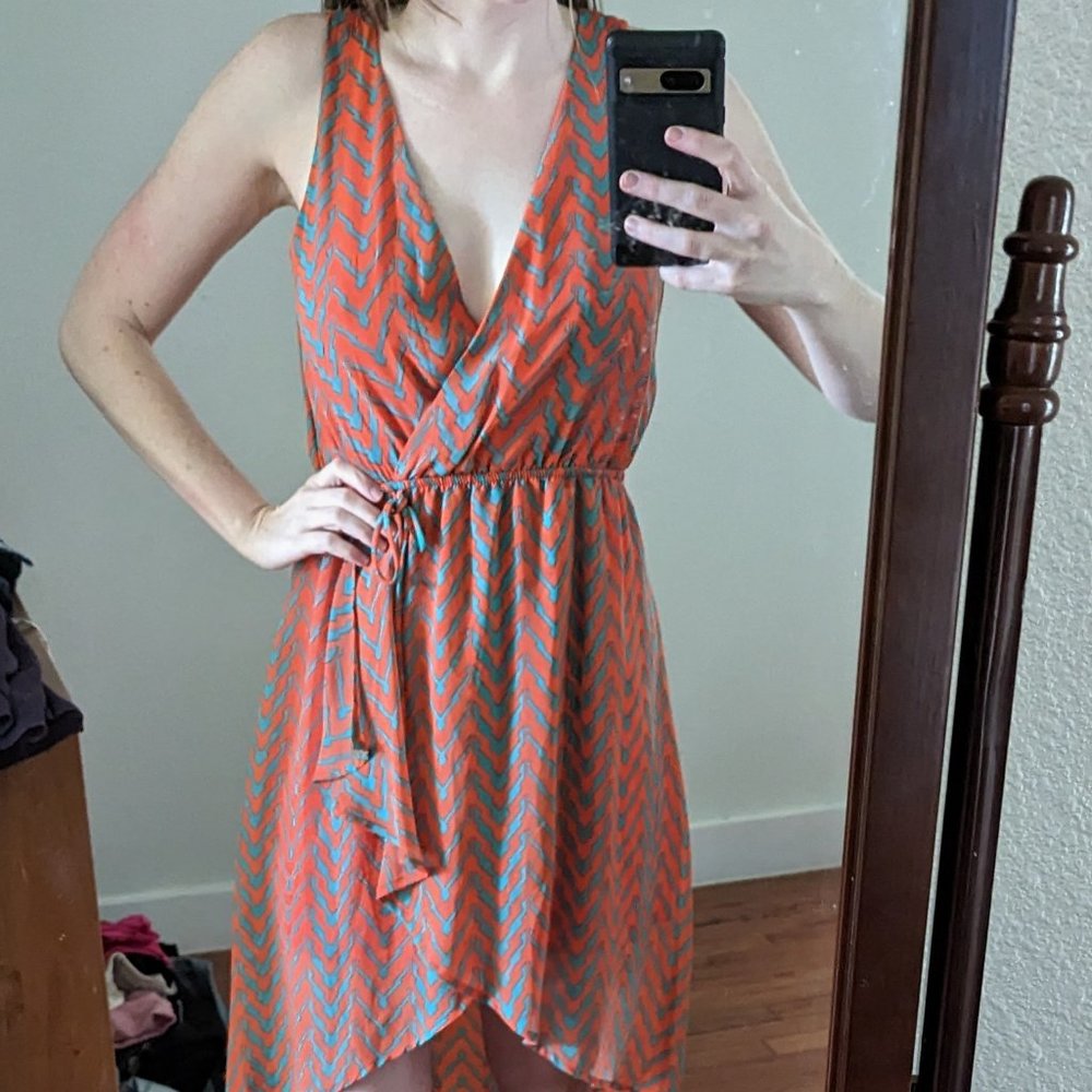 Flowy orange summer dress